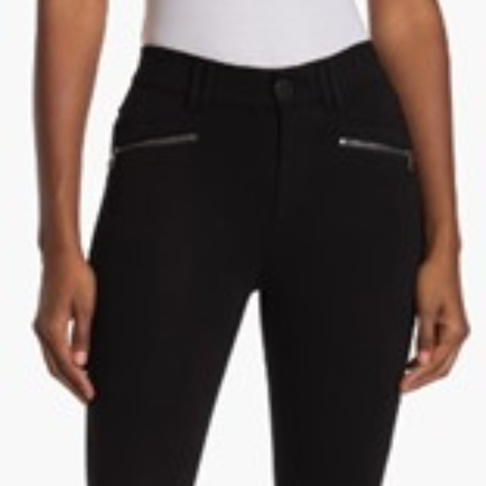 Democracy Ab Tech Double-Zip Ponte Pants Women’s Stretch-Black- Size 2 ORIG $68
